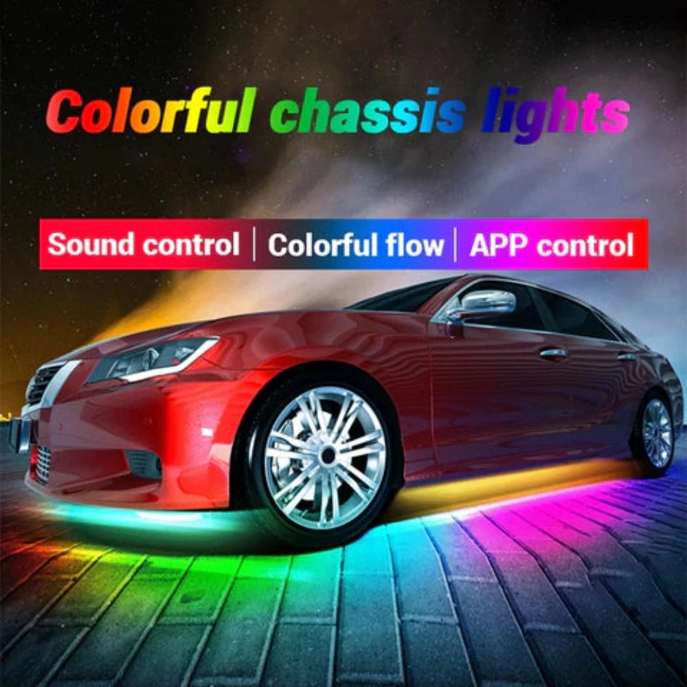 Auto Car LED Strip Under Glow Lights (2 Options) w/ Remote APP Control