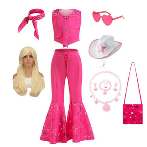 Pink Doll Costume Dress Tops Pants Set