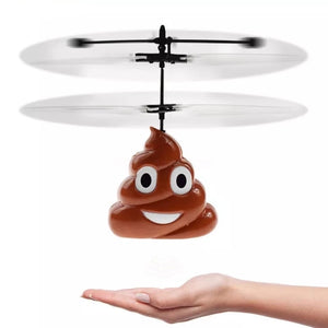 Flying Poop Emoji Drone Toy w/USB Rechargeable Battery