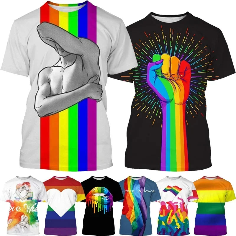 Rainbow 3D LGBTQ+ Pride Tee Shirt (12 Style) S-5XL