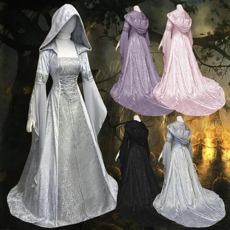 Medieval Princess Victorian Hooded Dress (4 Colors) S-5XL
