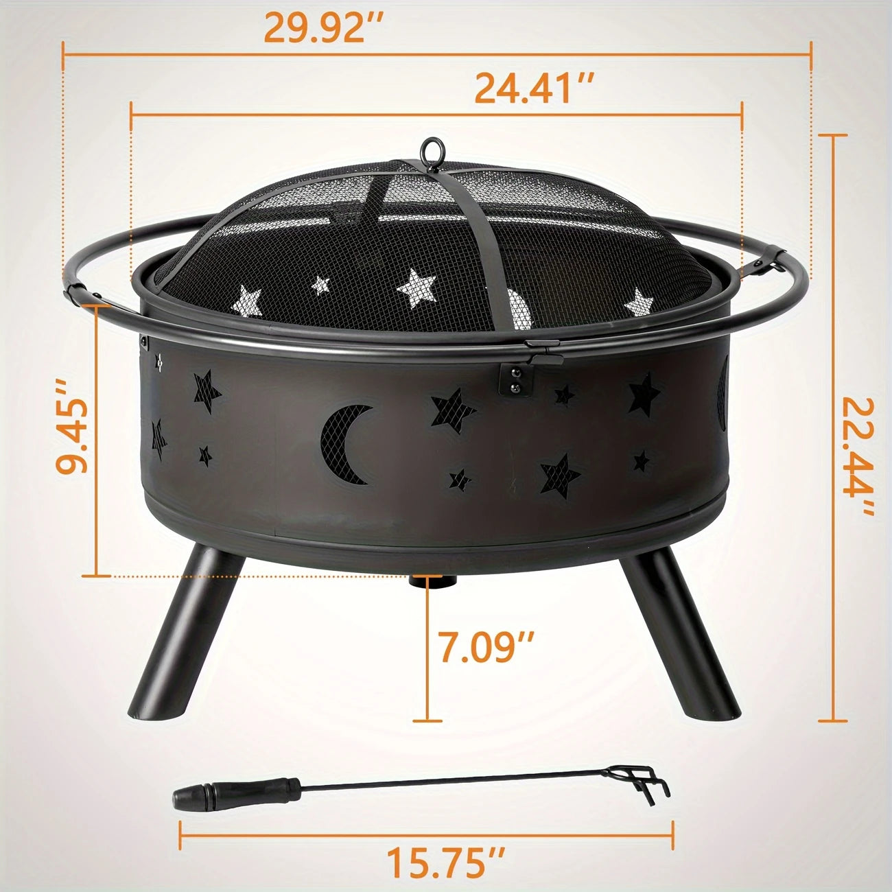 Moon & Stars Outdoor Fire Pit (30 inches)