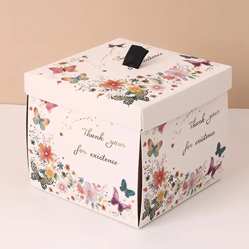 Flying Butterfly Explosion Eternal Rose DIY Gift Box (4 Colors)