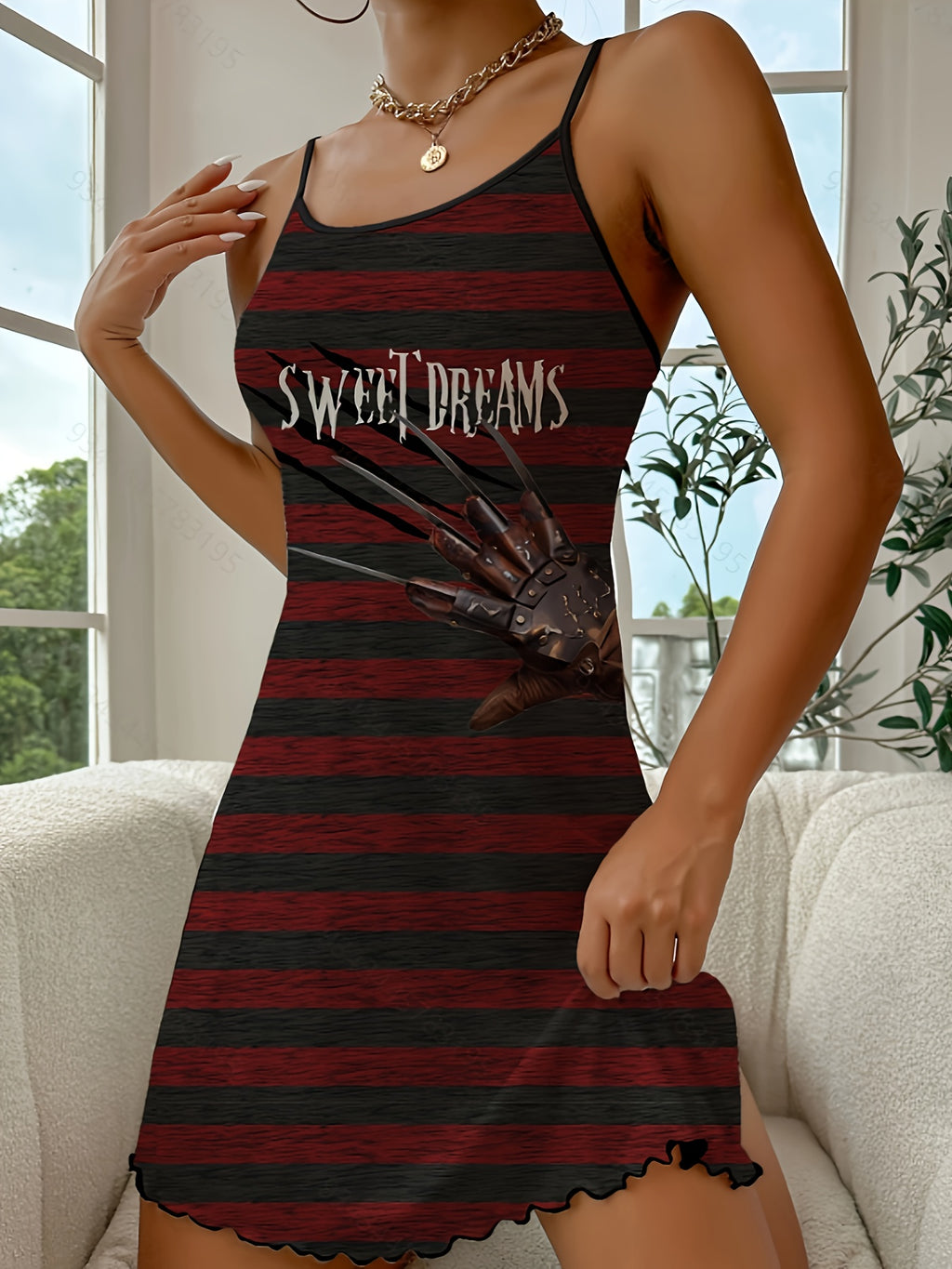 Sweet Dreams Striped Nightdress | Size S-XL