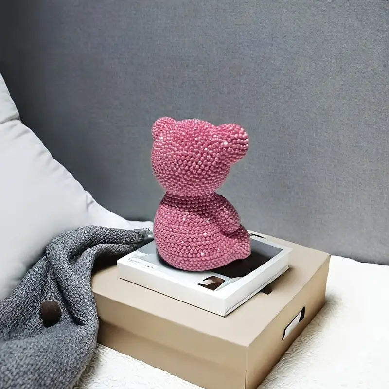 "Love of my Life" Pink Pearl Bear Statue