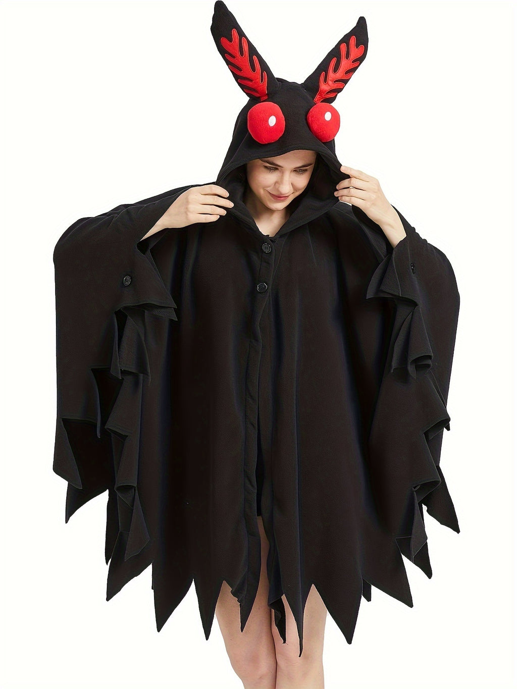 Mothman Cryptid Hooded Dress Costume (One size)