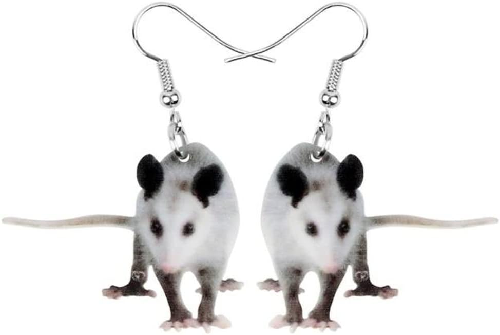 Opossum 3D Earrings Acrylic Mouse Charm Jewelry