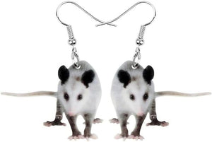 Opossum 3D Earrings Acrylic Mouse Charm Jewelry