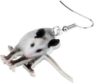 Opossum 3D Earrings Acrylic Mouse Charm Jewelry