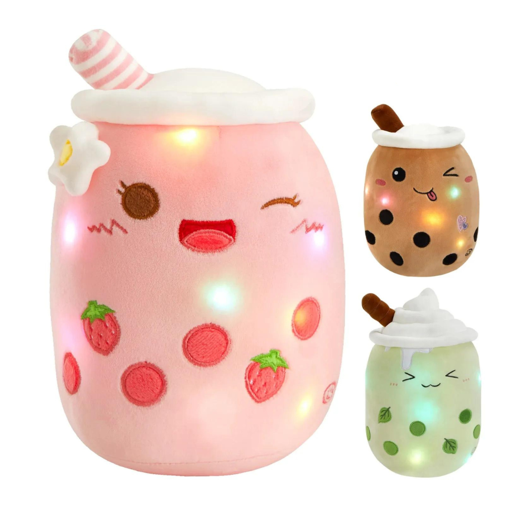 LED Light Up Boba Tea Plush Stuffed Animal (3 Colors) 26cm-38cm