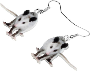 Opossum 3D Earrings Acrylic Mouse Charm Jewelry