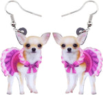 Chihuahua Puppy Earrings Acrylic Cute Dog Jewelry