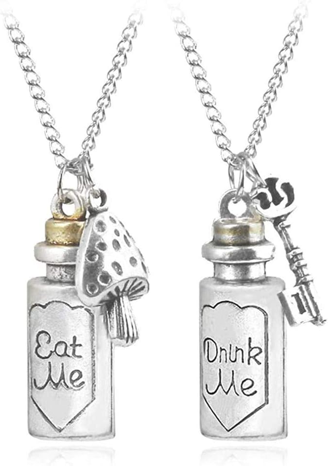 Alice in Wonderland Eat Me Drink Me Bottle Necklaces (2 Necklace)