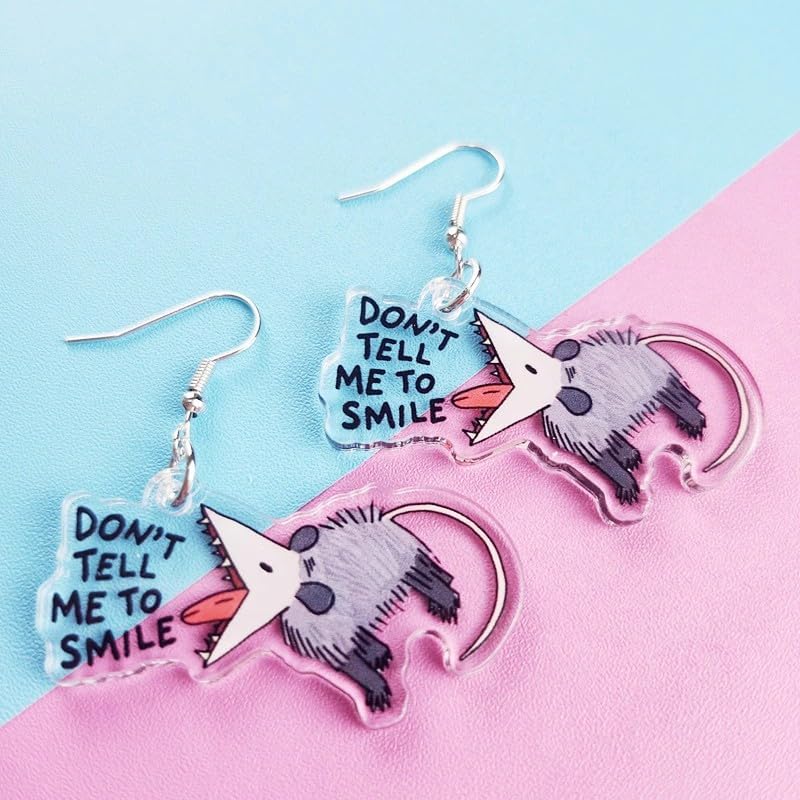 Opossum Earrings "Don't Tell Me To Smile"