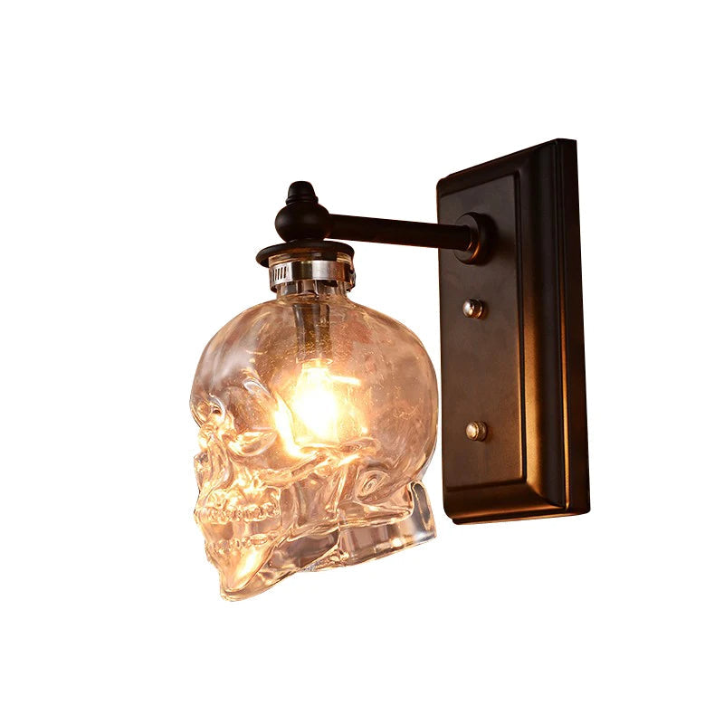 Skull Glass Wall-Mounted Sconce Lamp