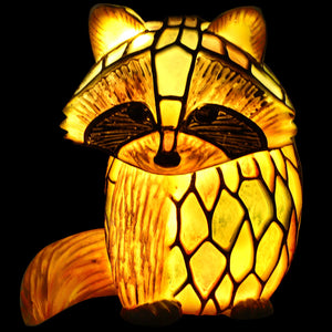 Stained Glass Style Animal Lamps (7 Options) Bear Panda Elk Pig Giraffe Rabbit Raccoon