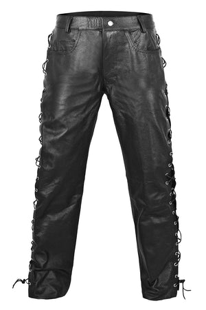 Medieval Lace-Up Leather Pants (Size S-5XL)