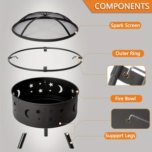 Moon & Stars Outdoor Fire Pit (30 inches)
