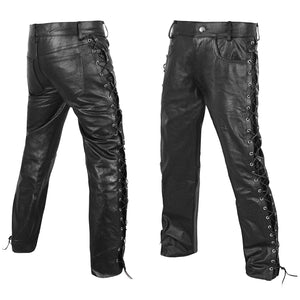 Medieval Lace-Up Leather Pants (Size S-5XL)