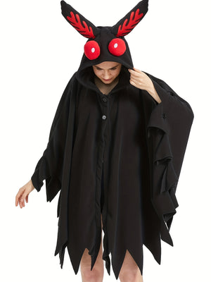 Mothman Cryptid Hooded Dress Costume (One size)