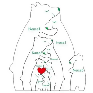 *Custom Personalized Name* Wooden Bear Family (2-9 Names)