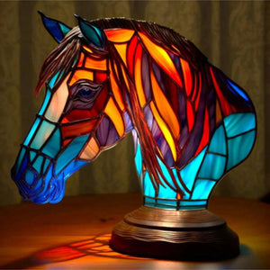 Mermaid Stained Glass Style Animal Lamp (12 Options) Turtle Owl Lion