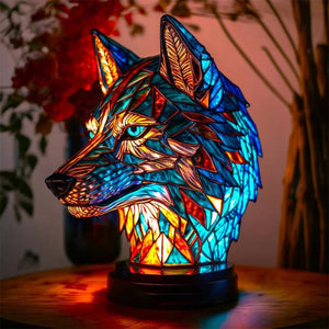 Mermaid Stained Glass Style Animal Lamp (12 Options) Turtle Owl Lion