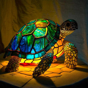 Mermaid Stained Glass Style Animal Lamp (12 Options) Turtle Owl Lion