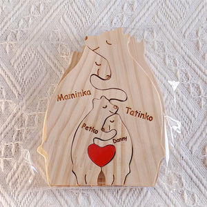 *Custom Personalized Name* Wooden Bear Family (2-9 Names)