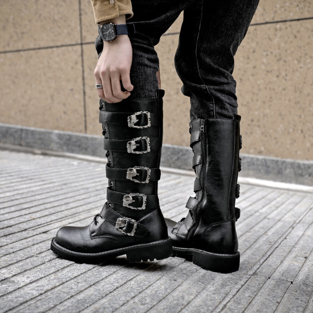 Urban Biker Buckle Boots w/ Lace-Up (7 Style) Size 5-12