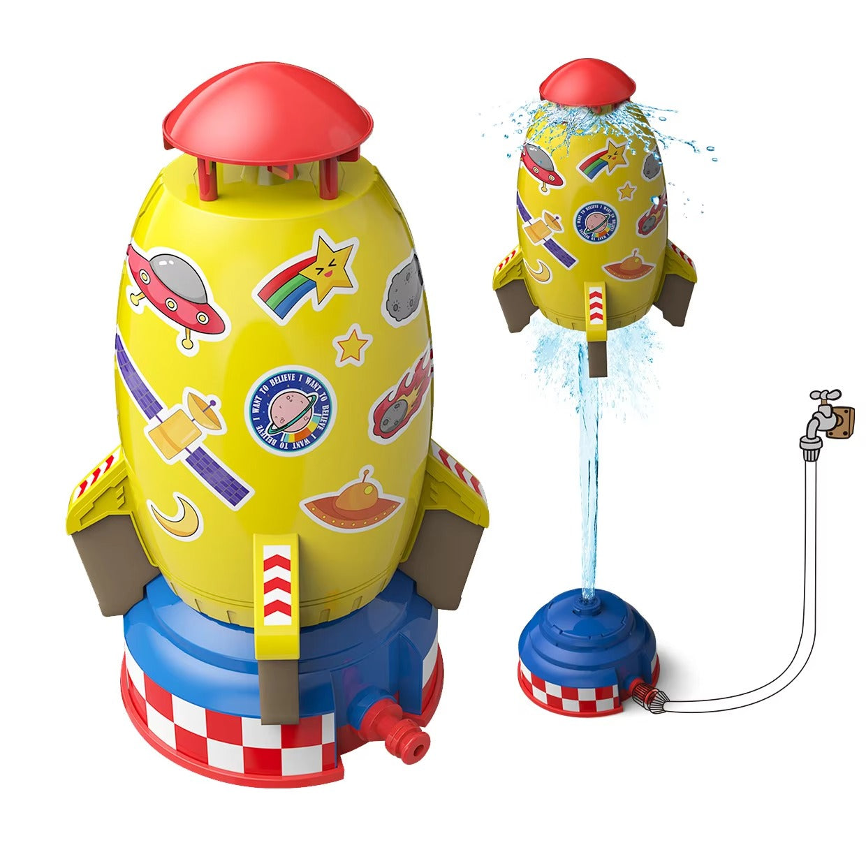 Blast-Off Rocket Launcher Water Sprinkler Toy (3 Colors)