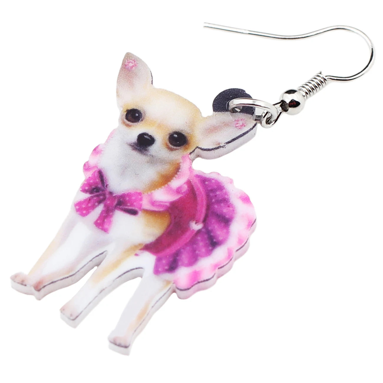 Chihuahua Puppy Earrings Acrylic Cute Dog Jewelry