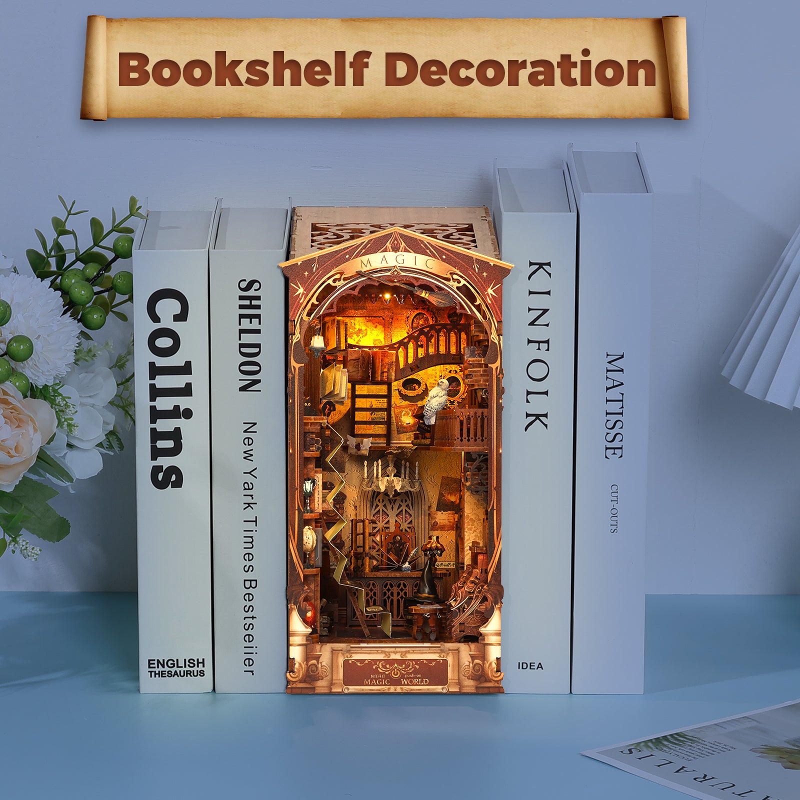 DIY Book Shelf Nook Diorama with Light Kit (5 Options)