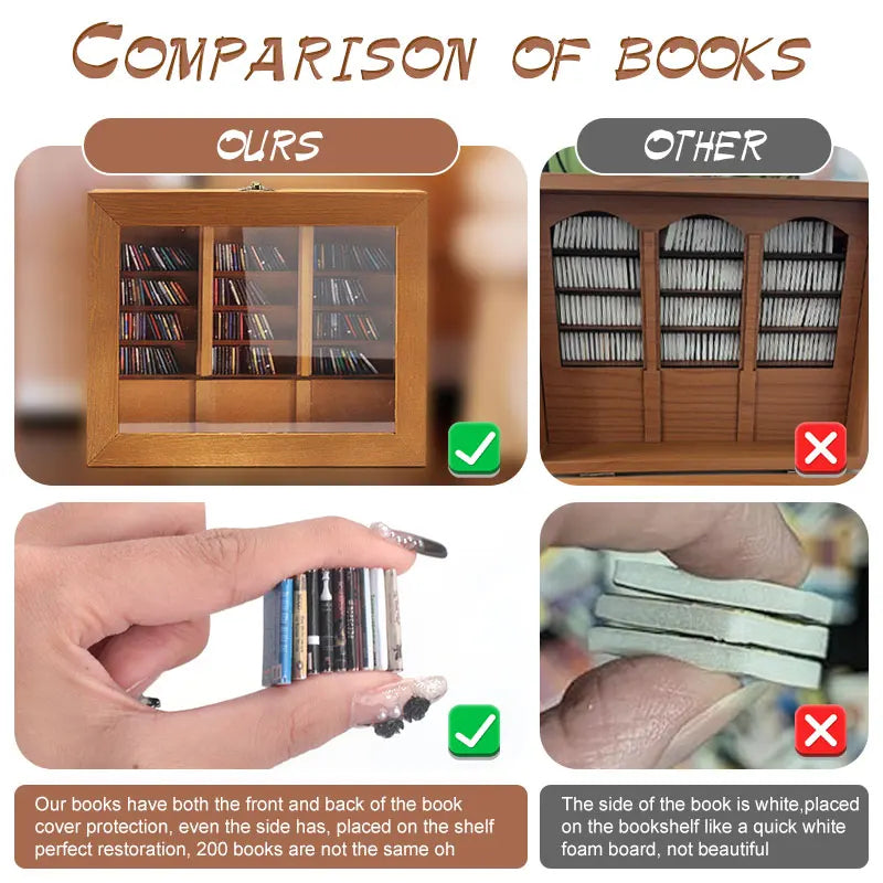 Mini Wooden Bookshelf Stress Reliever Shaker Organizer (2 Options)