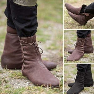 Medieval Noble Lace-Up PU Leather Boots