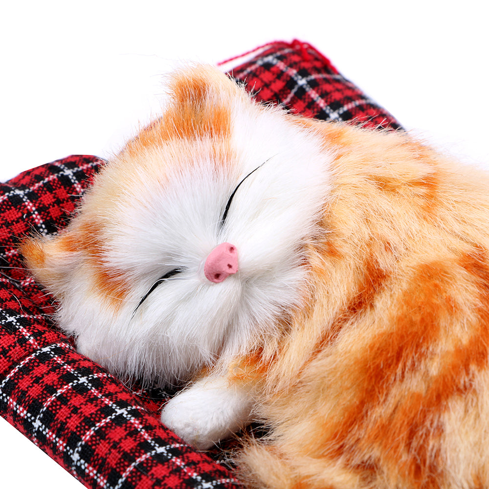 Life Like Sleeping Kitty Cat Kitten Stuffed Animal Pillow Plush (4 Colors) w/Blanket