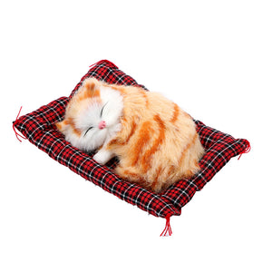 Life Like Sleeping Kitty Cat Kitten Stuffed Animal Pillow Plush (4 Colors) w/Blanket