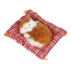 Life Like Sleeping Kitty Cat Kitten Stuffed Animal Pillow Plush (4 Colors) w/Blanket