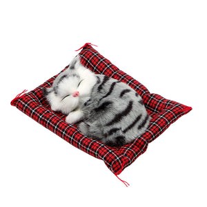 Life Like Sleeping Kitty Cat Kitten Stuffed Animal Pillow Plush (4 Colors) w/Blanket