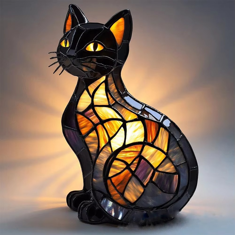 Stained Glass Style Cat Lamps (2 Options)