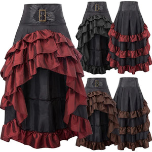 Victorian Medieval Corset Lace Skirt Dress (3 colors) S-5XL