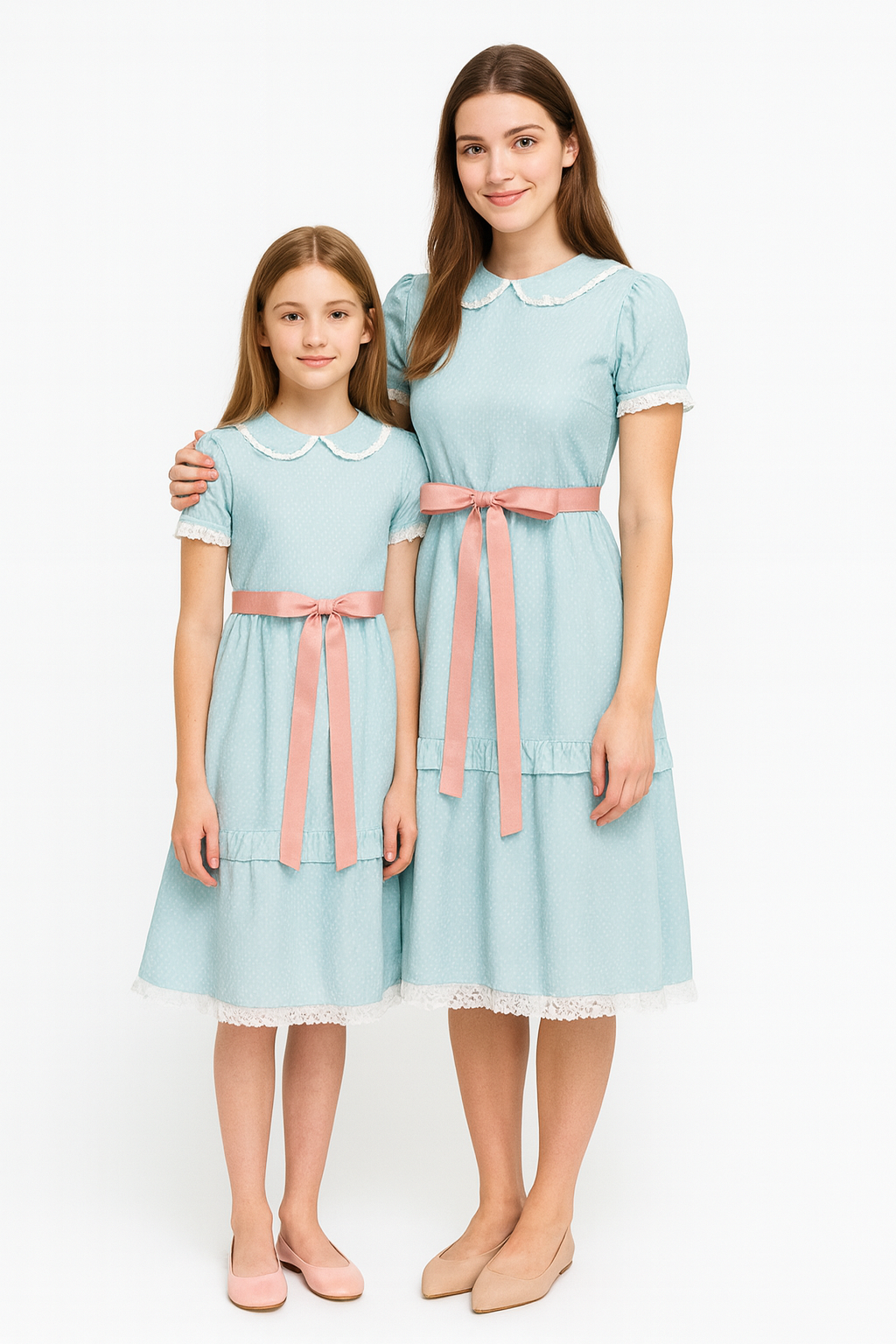Twin Sisters Cosplay Costume | Blue Dress (XS-3XL) Children - Adult Sizes