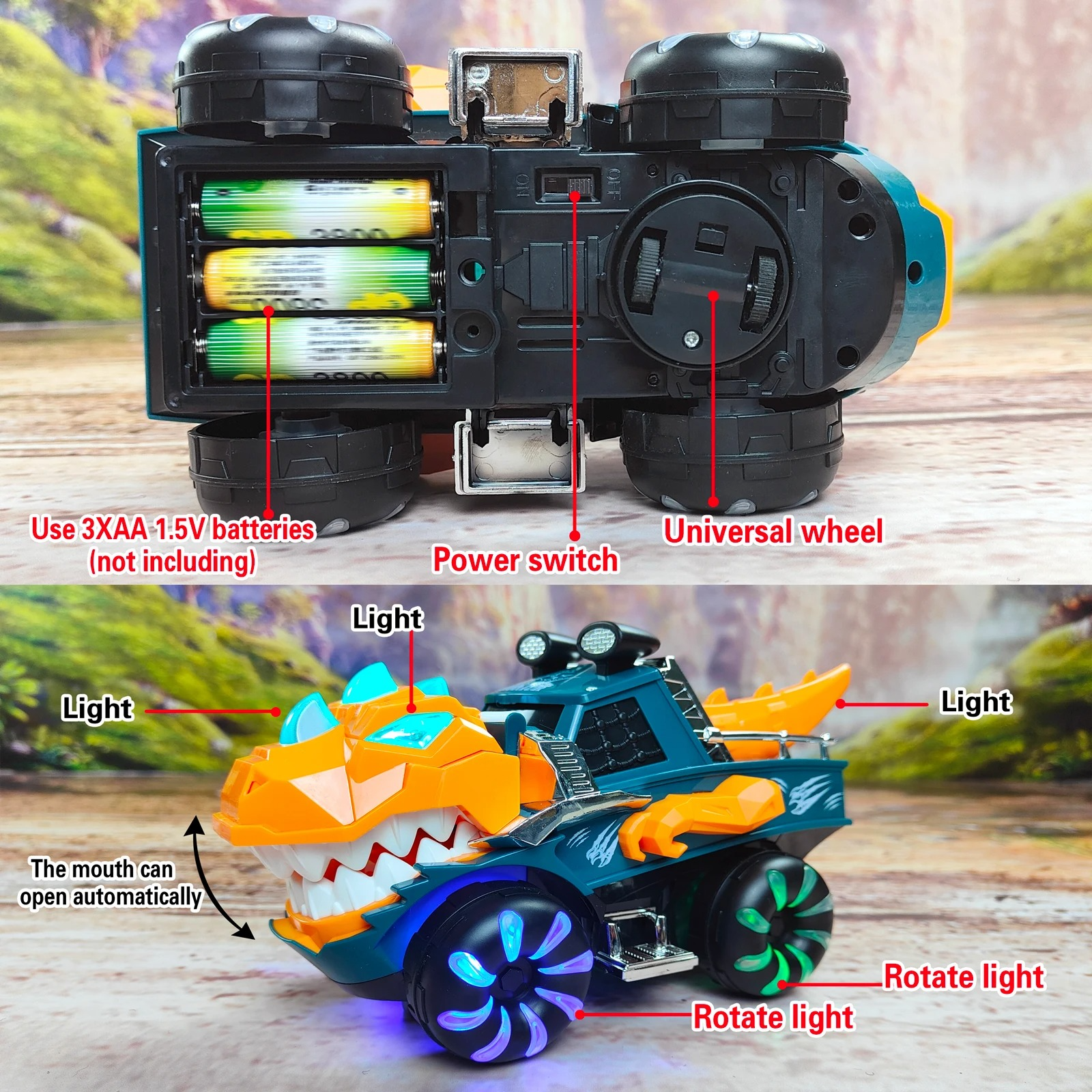 Dinosaur T-Rex Chomp Stunt Car Truck