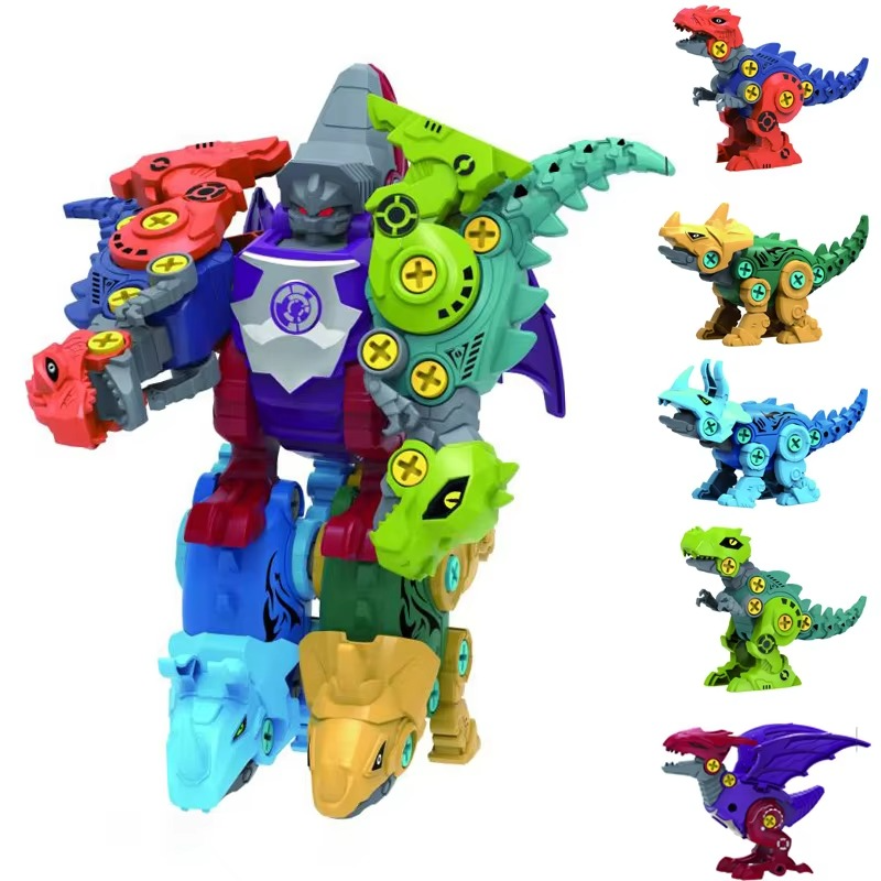 Dino Fusion Bots 5-in-1 Transforming Dinosaur Robot Toy (2 Option)