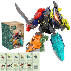 Dino Fusion Bots 5-in-1 Transforming Dinosaur Robot Toy (2 Option)