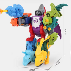 Dino Fusion Bots 5-in-1 Transforming Dinosaur Robot Toy (2 Option)