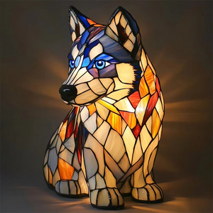 Stained Glass Style Dog Lamps (4 Options) Corgi Pug or Dachshund
