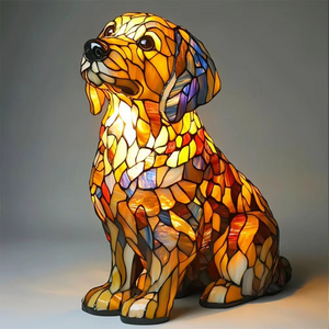 Stained Glass Style Dog Lamps (4 Options) Corgi Pug or Dachshund