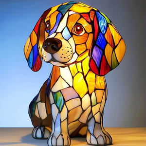 Stained Glass Style Dog Lamps (4 Options) Corgi Pug or Dachshund