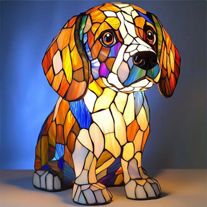Stained Glass Style Dog Lamps (4 Options) Corgi Pug or Dachshund
